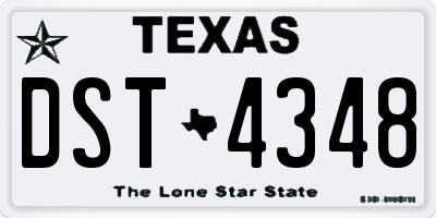 TX license plate DST4348