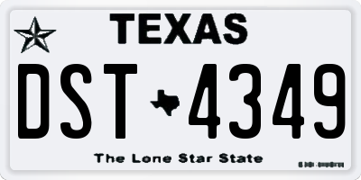 TX license plate DST4349