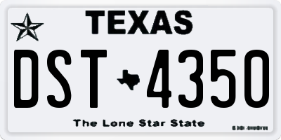 TX license plate DST4350