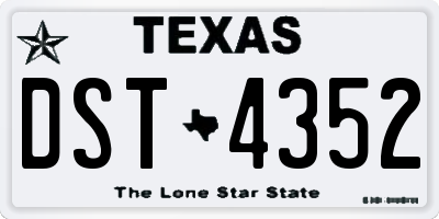 TX license plate DST4352