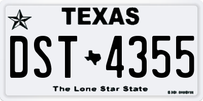 TX license plate DST4355