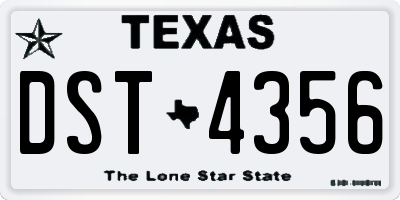 TX license plate DST4356