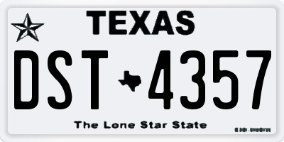 TX license plate DST4357