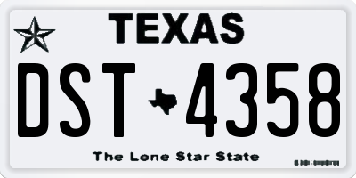 TX license plate DST4358