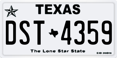 TX license plate DST4359