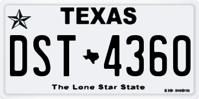 TX license plate DST4360
