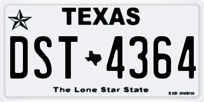 TX license plate DST4364