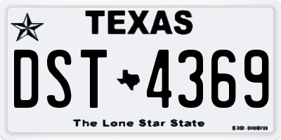TX license plate DST4369