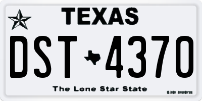 TX license plate DST4370