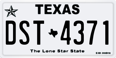 TX license plate DST4371