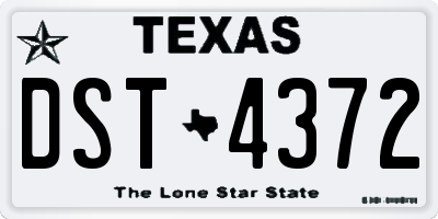 TX license plate DST4372
