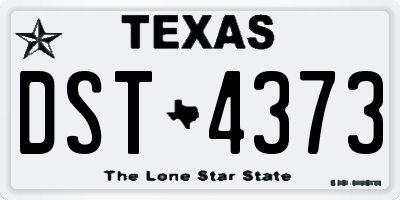TX license plate DST4373
