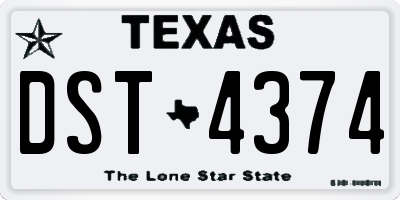 TX license plate DST4374
