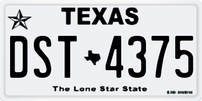 TX license plate DST4375