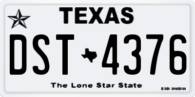 TX license plate DST4376