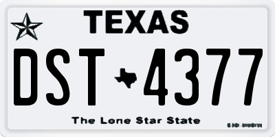 TX license plate DST4377
