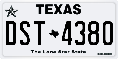 TX license plate DST4380