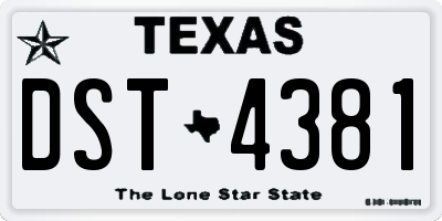 TX license plate DST4381