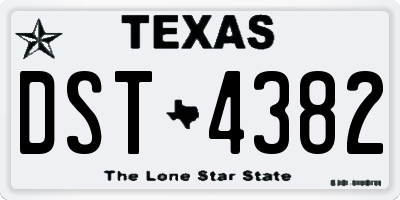 TX license plate DST4382