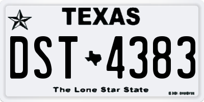 TX license plate DST4383