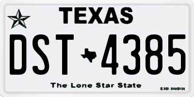 TX license plate DST4385