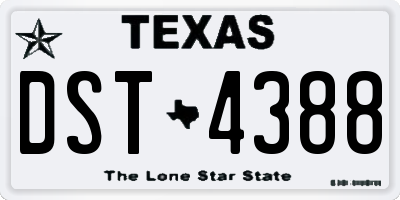 TX license plate DST4388