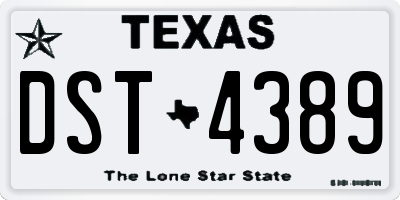 TX license plate DST4389