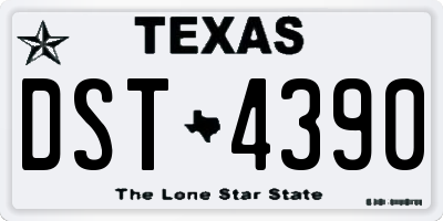 TX license plate DST4390