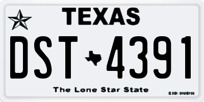 TX license plate DST4391