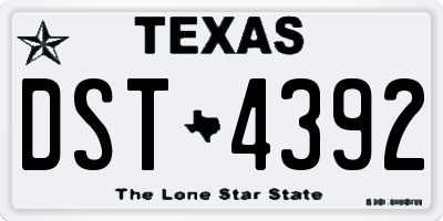 TX license plate DST4392
