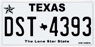 TX license plate DST4393