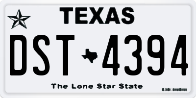 TX license plate DST4394