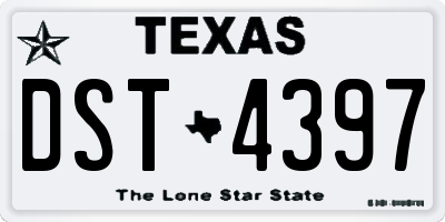 TX license plate DST4397