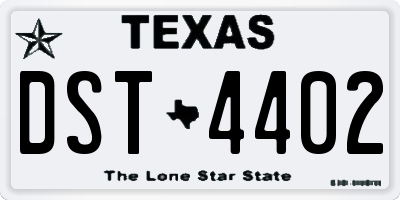 TX license plate DST4402