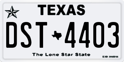 TX license plate DST4403