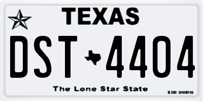 TX license plate DST4404
