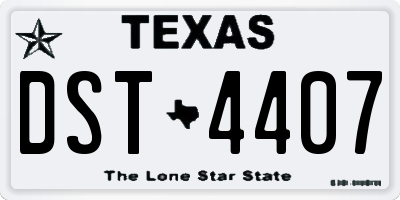 TX license plate DST4407