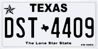 TX license plate DST4409