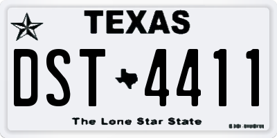 TX license plate DST4411