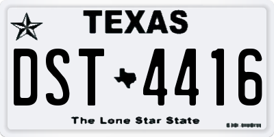 TX license plate DST4416