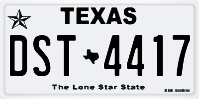 TX license plate DST4417