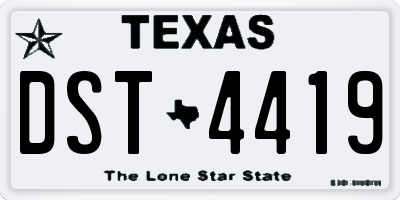 TX license plate DST4419