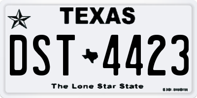TX license plate DST4423
