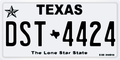 TX license plate DST4424