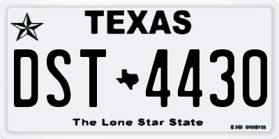 TX license plate DST4430