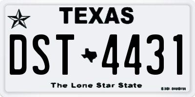 TX license plate DST4431