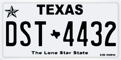 TX license plate DST4432