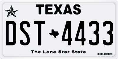 TX license plate DST4433