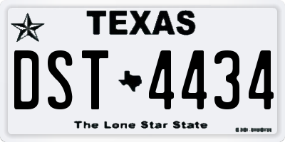 TX license plate DST4434