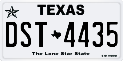 TX license plate DST4435